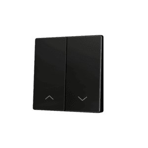 ZS55. Tasterabdeckung für Soft KNX Doppeltaster 55x55 mm. Untere Betätigung - Jalousie Symbol – Schwarz Zennio ZS55CSOFT22SHA