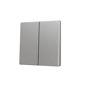 ZS55. Tasterabdeckung für Soft KNX Doppeltaster 55x55 mm. Obere&untere Betätigung - Silber Zennio ZS55CSOFT24S