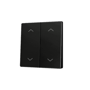 ZS55. Tasterabdeckung für Soft KNX Doppeltaster 55x55 mm. Obere&untere Betätigung - Jalousie Symbol – Schwarz Zennio ZS55CSOFT24SHA