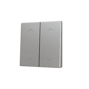 ZS55. Tasterabdeckung für Soft KNX Doppeltaster 55x55 mm. Obere&untere Betätigung - Jalousie Symbol – Silber Zennio ZS55CSOFT24SHS