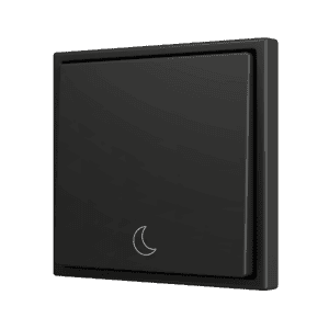 ZS70. Soft Einfachtaster für 1 Binäreingang 70x70 mm – Schwarz - Custom Design. Minimum: 100 Einheiten pro Design Zennio ZS701PB1AC