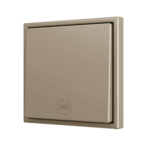 ZS70. Soft Einfachtaster für 1 Binäreingang 70x70 mm – Champagne - Custom Design. Minimum: 100 Einheiten pro Design Zennio ZS701PB1CC