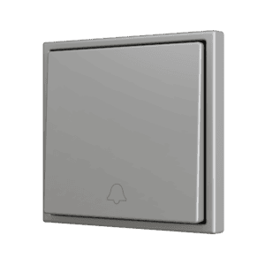 ZS70. Soft Einfachtaster für 1 Binäreingang 70x70 mm – Klingel-Symbol – Silber Zennio ZS701PB1DS