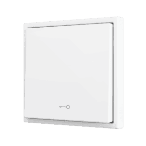 ZS70. Soft Einfachtaster für 1 Binäreingang 70x70 mm – Schlüssel-Symbol – Mattweiß Zennio ZS701PB1KMW