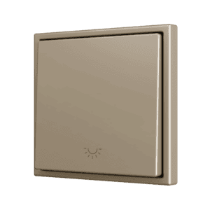 ZS70. Soft Einfachtaster für 1 Binäreingang 70x70 mm – Licht-Symbol – Champagne Zennio ZS701PB1LC