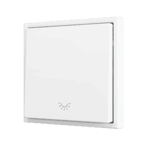 ZS70. Soft Einfachtaster für 1 Binäreingang 70x70 mm – Licht-Symbol – Mattweiß Zennio ZS701PB1LMW