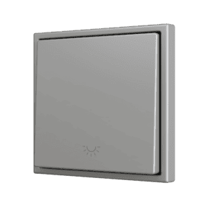ZS70. Soft Einfachtaster für 1 Binäreingang 70x70 mm – Licht-Symbol – Silber Zennio ZS701PB1LS