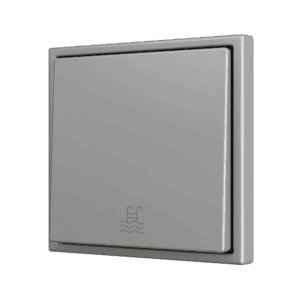 ZS70. Soft Einfachtaster für 1 Binäreingang 70x70 mm – Silber - Custom Design. Minimum: 100 Einheiten pro Design Zennio ZS701PB1SC