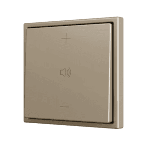 ZS70. Soft Einfachtaster für 2 Binäreingänge 70x70 mm – Champagne - Custom Design. Minimum: 100 Einheiten pro Design Zennio ZS701PB2CC