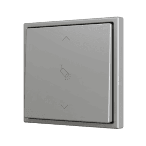 ZS70. Soft Einfachtaster für 2 Binäreingänge 70x70 mm – Silber - Custom Design. Minimum: 100 Einheiten pro Design Zennio ZS701PB2SC