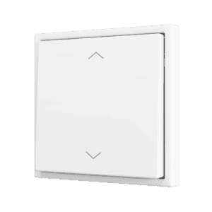 ZS70. Soft Einfachtaster für 2 Binäreingänge 70x70 mm – Jalousie-Symbol – Mattweiß Zennio ZS701PB2SHMW