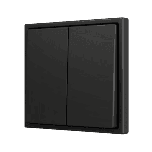 ZS70. Soft Doppeltaster für 2 Binäreingänge 70x70 mm – Schwarz Zennio ZS702PB2A