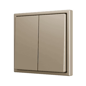 ZS70. Soft Doppeltaster für 2 Binäreingänge 70x70 mm – Champagne Zennio ZS702PB2C
