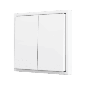 ZS70. Soft Doppeltaster für 2 Binäreingänge 70x70 mm – Mattweiß Zennio ZS702PB2MW