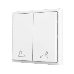 ZS70. Soft Doppeltaster für 2 Binäreingänge 70x70 mm – Mattweiß - Custom Design. Minimum: 100 Einheiten pro Design Zennio ZS702PB2MWC
