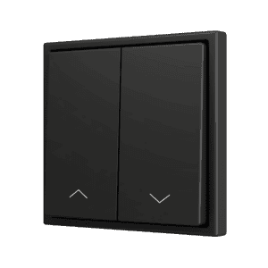 ZS70. Soft Doppeltaster für 2 Binäreingänge 70x70 mm – Jalousie-Symbol – Schwarz Zennio ZS702PB2SHA