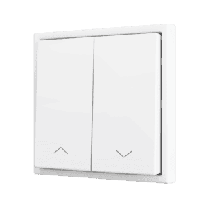 ZS70. Soft Doppeltaster für 2 Binäreingänge 70x70 mm – Jalousie-Symbol – Mattweiß Zennio ZS702PB2SHMW