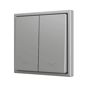 ZS70. Soft Doppeltaster für 2 Binäreingänge 70x70 mm – Jalousie-Symbol – Silber Zennio ZS702PB2SHS