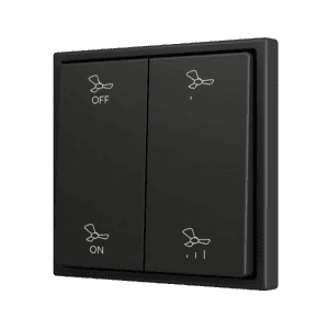 ZS70. Soft Doppeltaster für 4 Binäreingänge 70x70 mm – Schwarz - Custom Design. Minimum: 100 Einheiten pro Design Zennio ZS702PB4AC