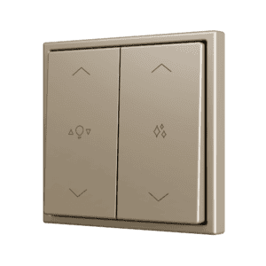ZS70. Soft Doppeltaster für 4 Binäreingänge 70x70 mm – Champagne - Custom Design. Minimum: 100 Einheiten pro Design Zennio ZS702PB4CC