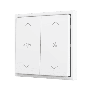 ZS70. Soft Doppeltaster für 4 Binäreingänge 70x70 mm – Mattweiß - Custom Design. Minimum: 100 Einheiten pro Design Zennio ZS702PB4MWC
