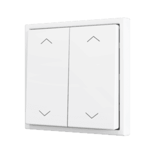 ZS70. Soft Doppeltaster für 4 Binäreingänge 70x70 mm – Jalousie-Symbol – Mattweiß Zennio ZS702PB4SHMW