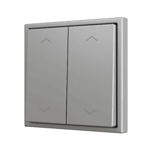 ZS70. Soft Doppeltaster für 4 Binäreingänge 70x70 mm – Jalousie-Symbol – Silber Zennio ZS702PB4SHS