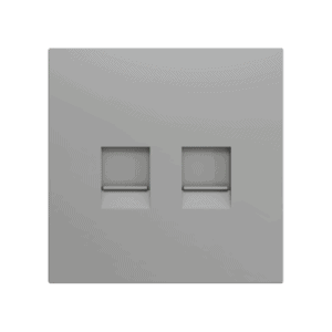 ZS70. Abdeckung für  RJ45 Anschluss 70x70 mm - 2 Module - Silber Zennio ZS70C245S