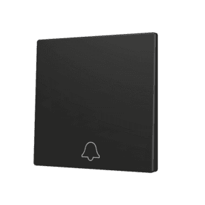 ZS70. Tasterabdeckung für Soft KNX Einfachtaster 70x70 mm. Druck nach unten - Klingel-Symbol – Schwarz Zennio ZS70CSOFT11DA