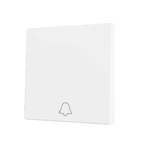 ZS70. Tasterabdeckung für Soft KNX Einfachtaster 70x70 mm. Druck nach unten - Klingel-Symbol – Mattweiß Zennio ZS70CSOFT11DMW