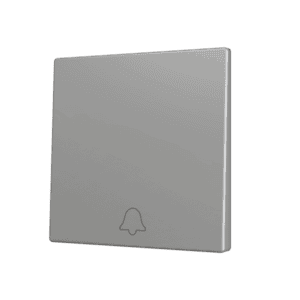 ZS70. Tasterabdeckung für Soft KNX Einfachtaster 70x70 mm. Druck nach unten - Klingel-Symbol – Silber Zennio ZS70CSOFT11DS