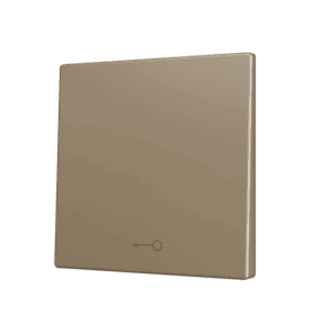 ZS70. Tasterabdeckung für Soft KNX Einfachtaster 70x70 mm. Druck nach unten - Schlüssel-Symbol – Champagne Zennio ZS70CSOFT11KC