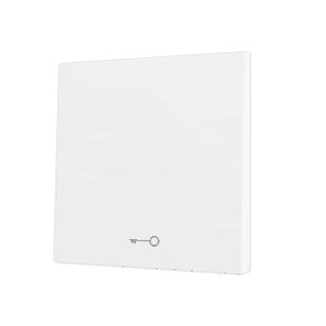 ZS70. Tasterabdeckung für Soft KNX Einfachtaster 70x70 mm. Druck nach unten - Schlüssel-Symbol – Mattweiß Zennio ZS70CSOFT11KMW