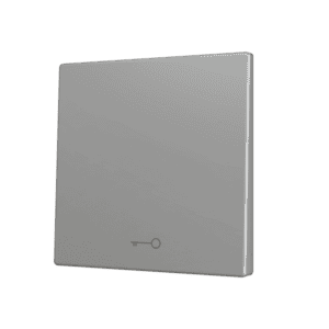 ZS70. Tasterabdeckung für Soft KNX Einfachtaster 70x70 mm. Druck nach unten - Schlüssel-Symbol – Silber Zennio ZS70CSOFT11KS