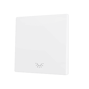 ZS70. Tasterabdeckung für Soft KNX Einfachtaster 70x70 mm. Druck nach unten - Licht-Symbol – Mattweiß Zennio ZS70CSOFT11LMW