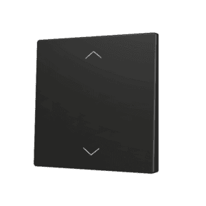 ZS70. Tasterabdeckung für Soft KNX Einfachtaster 70x70 mm. Druck nach unten - Jalousie-Symbol – Schwarz Zennio ZS70CSOFT12SHA