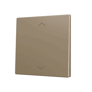 ZS70. Tasterabdeckung für Soft KNX Einfachtaster 70x70 mm. Druck nach unten - Jalousie-Symbol – Champagne Zennio ZS70CSOFT12SHC