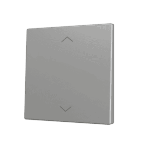 ZS70. Tasterabdeckung für Soft KNX Einfachtaster 70x70 mm. Druck nach unten - Jalousie-Symbol – Silber Zennio ZS70CSOFT12SHS