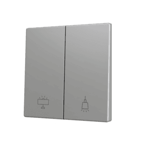 ZS70. Tasterabdeckung für Soft KNX Doppeltaster 70x70 mm. Druck nach unten - Silber - Custom Design. Minimum: 100 Einheiten pro Design Zennio ZS70CSOFT22SC