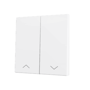 ZS70. Tasterabdeckung für Soft KNX Doppeltaster 70x70 mm. Druck nach unten - Jalousie-Symbol – Mattweiß Zennio ZS70CSOFT22SHMW