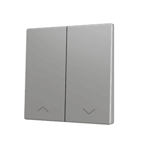 ZS70. Tasterabdeckung für Soft KNX Doppeltaster 70x70 mm. Druck nach unten - Jalousie-Symbol – Silber Zennio ZS70CSOFT22SHS