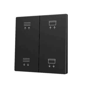 ZS70. Tasterabdeckung für Soft KNX Doppeltaster 70x70 mm. Druck oben&unten - Schwarz - Custom Design. Minimum: 100 Einheiten pro Design Zennio ZS70CSOFT24AC