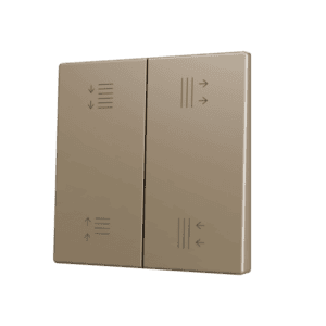 ZS70. Tasterabdeckung für Soft KNX Doppeltaster 70x70 mm. Druck oben&unten - Champagne - Custom Design. Minimum: 100 Einheiten pro Design Zennio ZS70CSOFT24CC