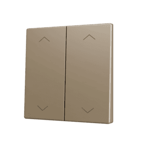 ZS70. Tasterabdeckung für Soft KNX Doppeltaster 70x70 mm. Druck oben&unten - Jalousie-Symbol – Champagne Zennio ZS70CSOFT24SHC