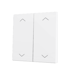 ZS70. Tasterabdeckung für Soft KNX Doppeltaster 70x70 mm. Druck oben&unten - Jalousie-Symbol – Mattweiß Zennio ZS70CSOFT24SHMW