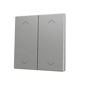 ZS70. Tasterabdeckung für Soft KNX Doppeltaster 70x70 mm. Druck oben&unten - Jalousie-Symbol – Silber Zennio ZS70CSOFT24SHS