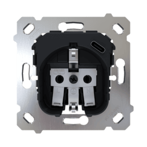 ZS55/ZS70. Schuko-Steckdoseneinsatz 16 A /250 V ~ mit USB C (ohne Abdeckung) Zennio ZSISC1US