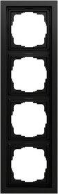 Abdeckrahmen 4-fach flach Gira F200 Schwarz m(lack.) Gira 0214745