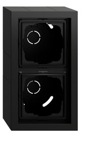 AP-Gehäuse 2-fach + Rahmen Gira F200 Schwarz m(lack.) Gira 106274