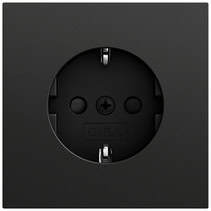 SCHUKO-Steckd. SP SRK System 70 Schwarz m(lack.) Gira 418374